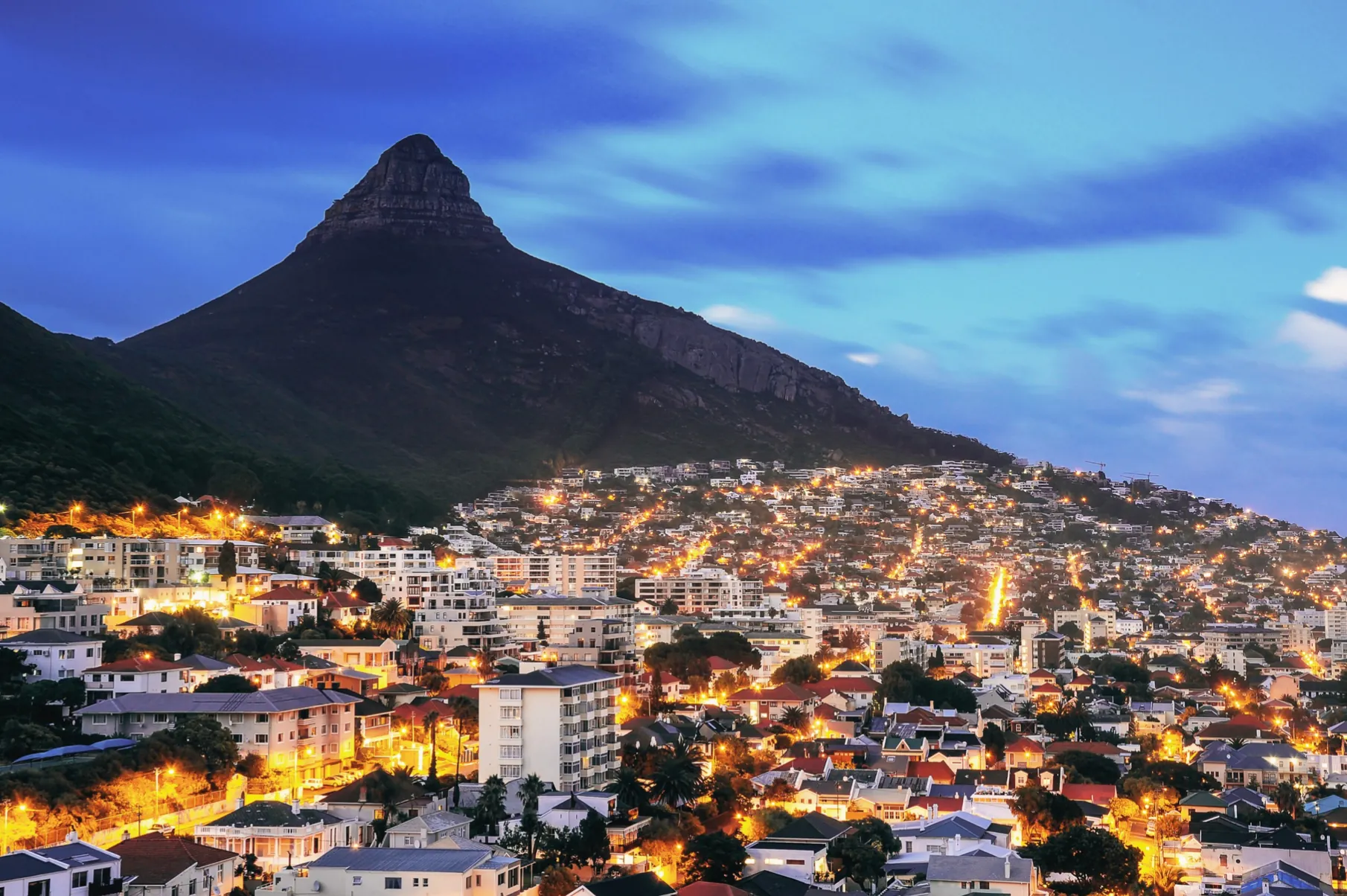 Cape Town city and mountain view
